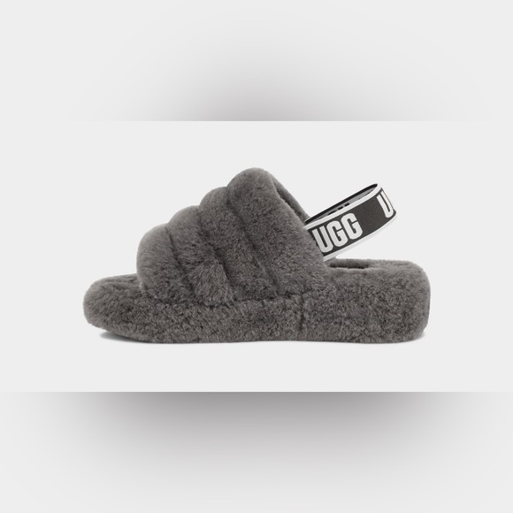 Ugg fluff yeah slide in charcoal - Picture 3 of 10
